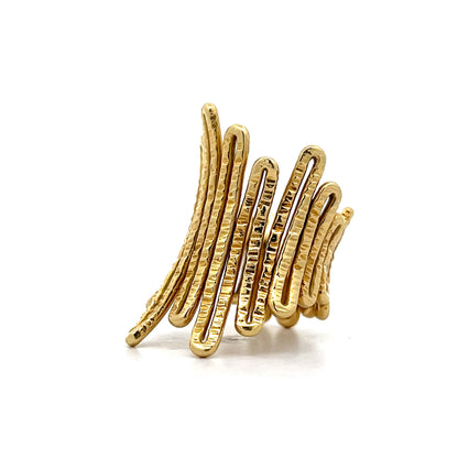 Organic Textured Right Hand Ring in 18k Yellow Gold