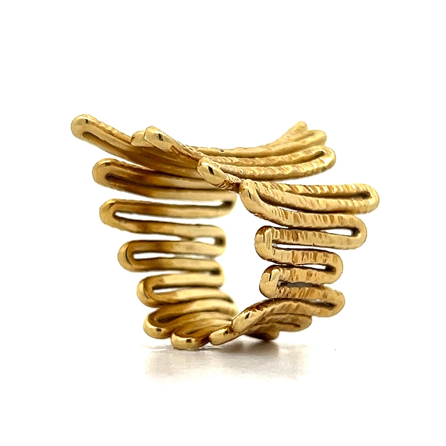 Organic Textured Right Hand Ring in 18k Yellow Gold