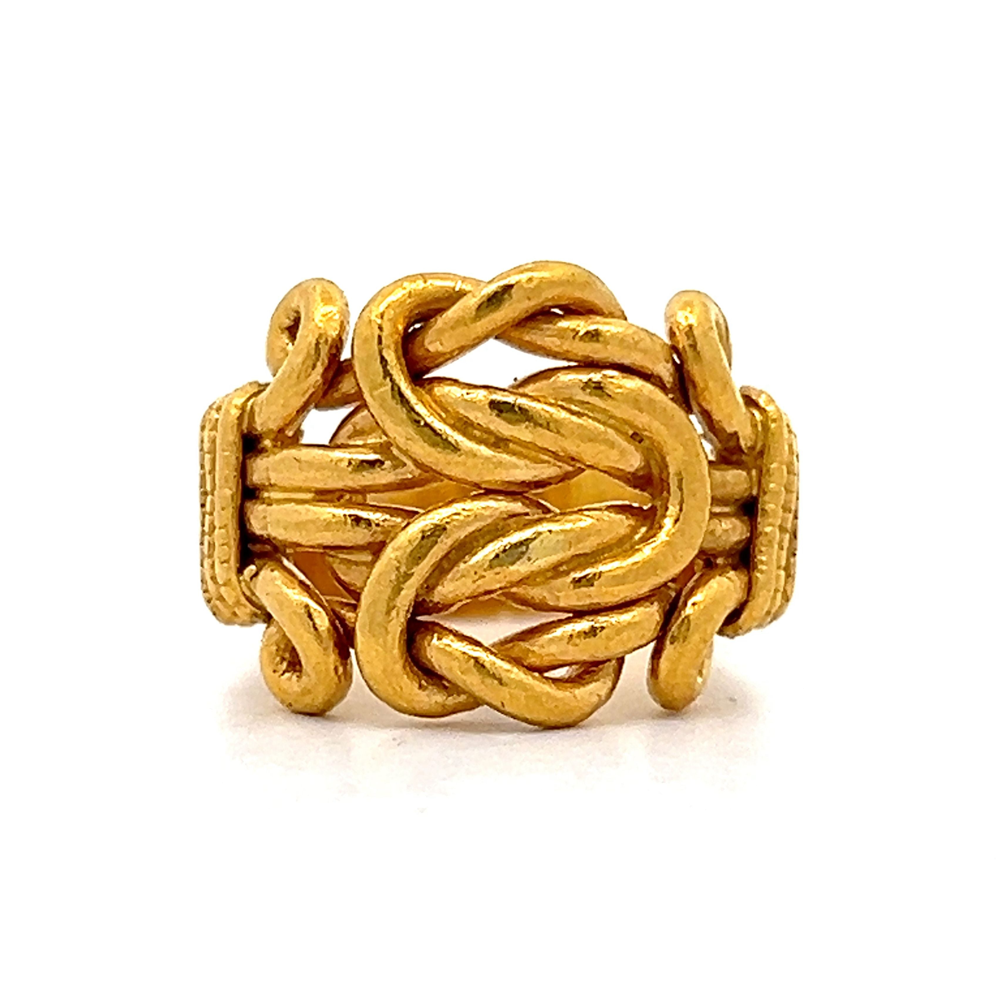 Vintage Victorian Knot Ring in 24k Yellow Gold - Filigree Jewelers