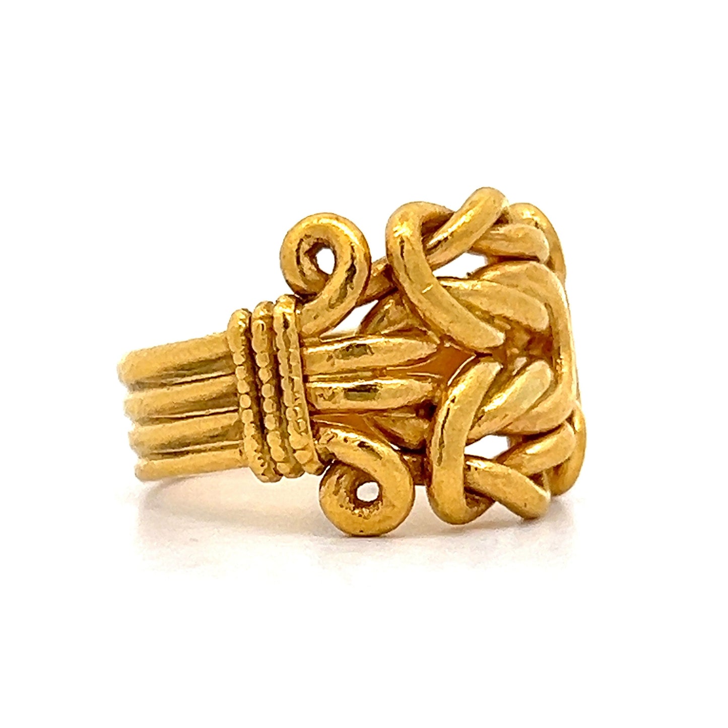 Vintage Victorian Knot Ring  in 24k Yellow Gold