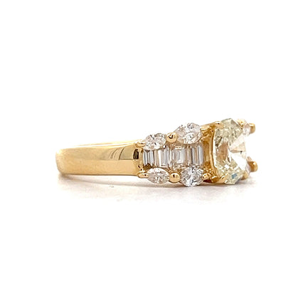 .76 Oval Diamond Engagement Ring in 18k Yellow Gold