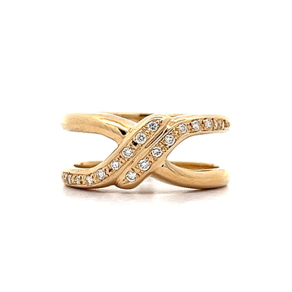 .18 Diamond X Stacking Ring in 18k Yellow Gold