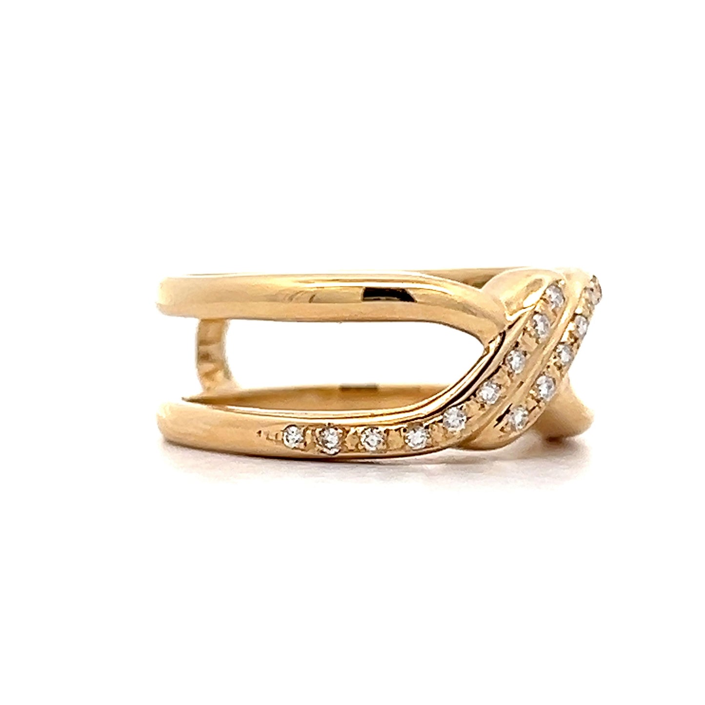 .18 Diamond X Stacking Ring in 18k Yellow Gold