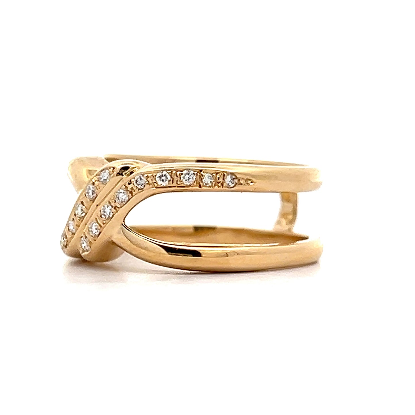 .18 Diamond X Stacking Ring in 18k Yellow Gold