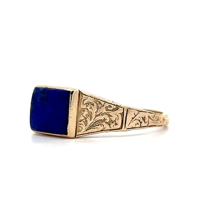 Vintage Victorian Lapis Lazuli Ring in Yellow Gold