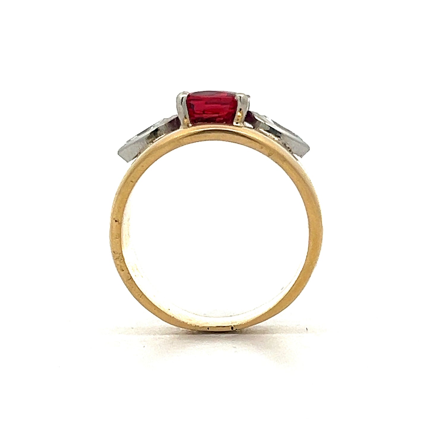 2.04 Cushion Cut Ruby & Diamond Cocktail Ring in 18k