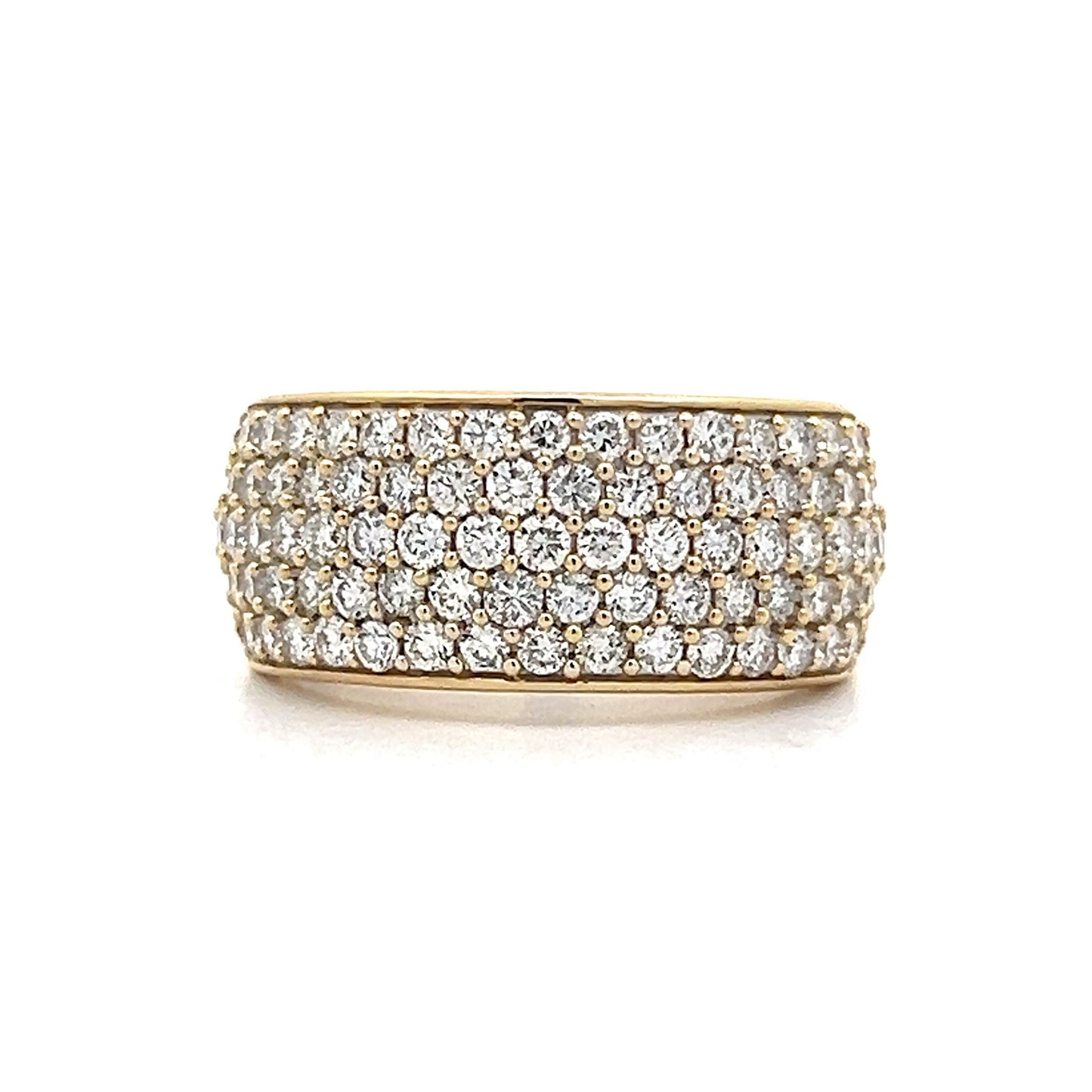 Low Profile Diamond Cocktail Ring in 14k Yellow Gold