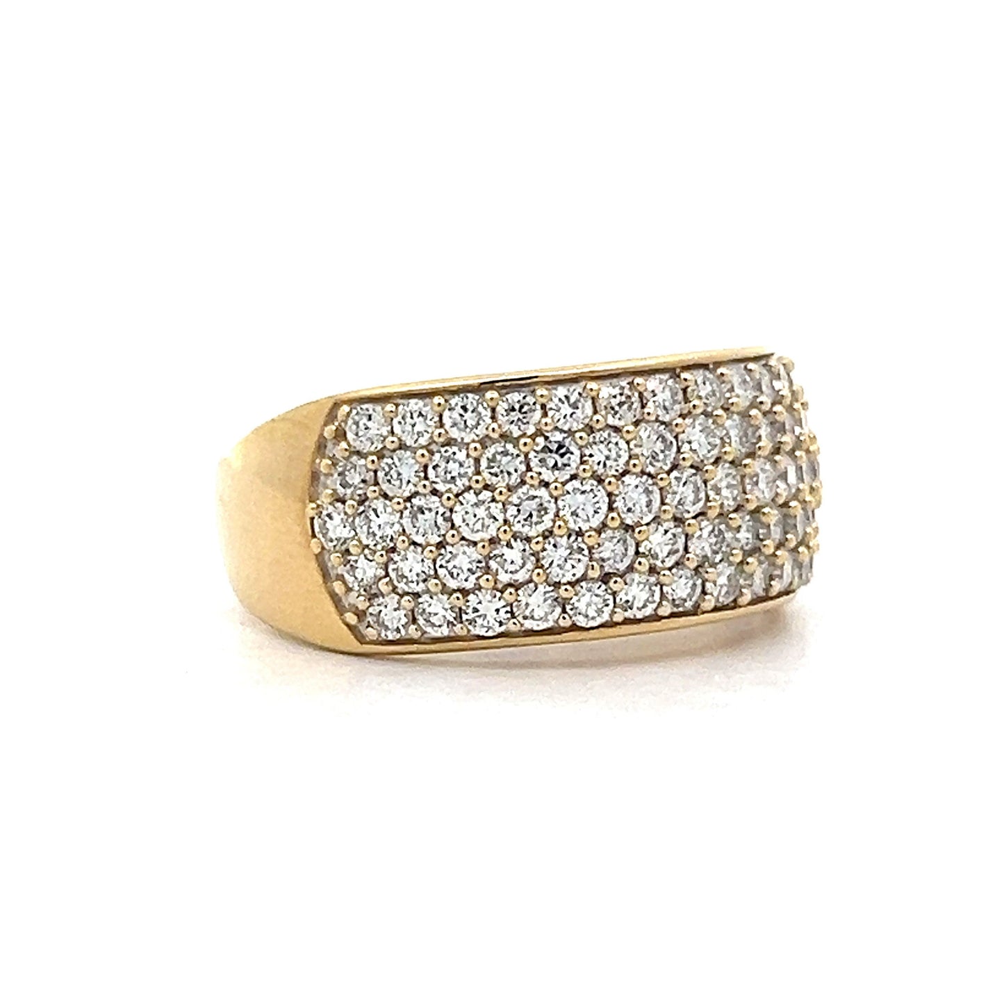 Low Profile Diamond Cocktail Ring in 14k Yellow Gold