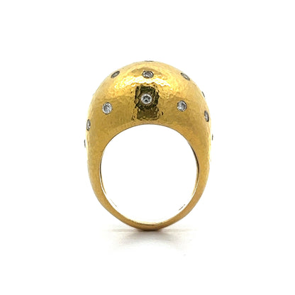 Elizabeth Locke Diamond Dome Ring in 19k Yellow Gold