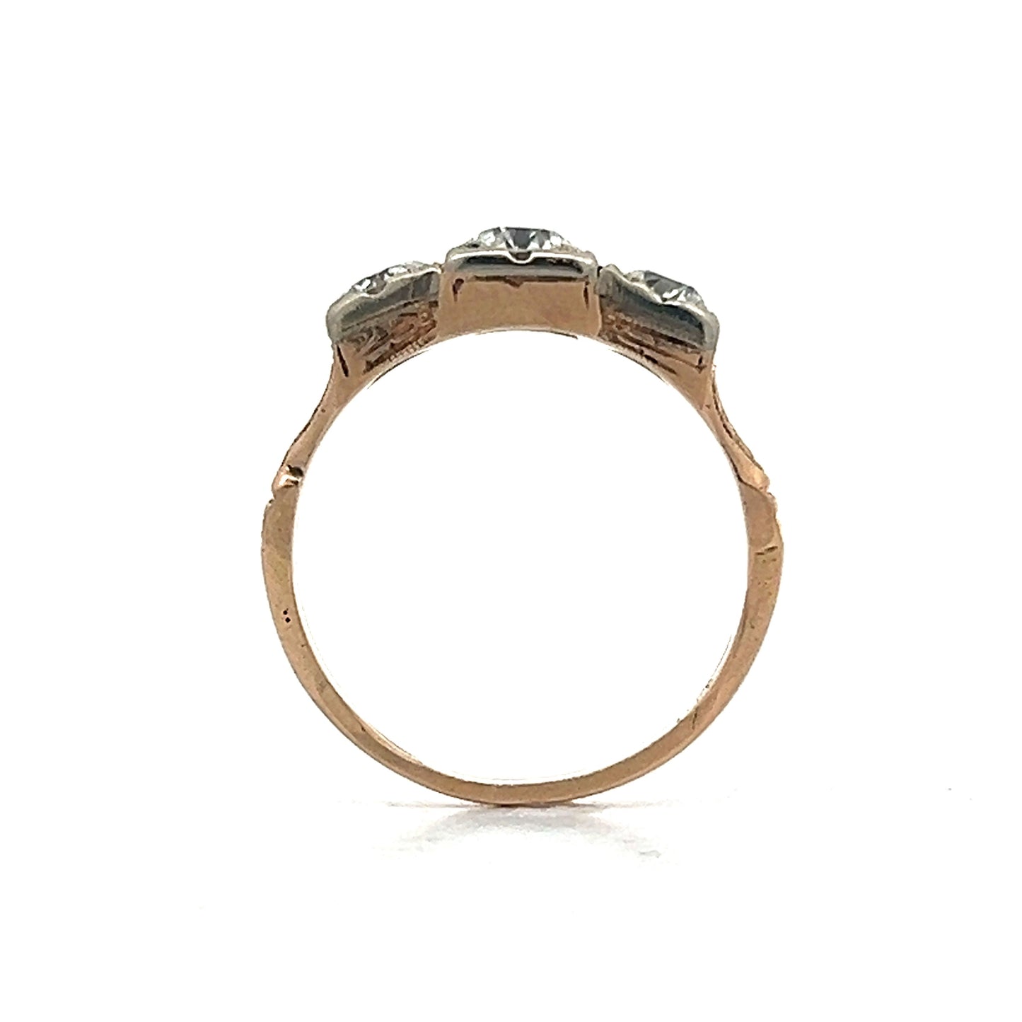 .80 Retro Old European Diamond Three Stone Engagement Ring