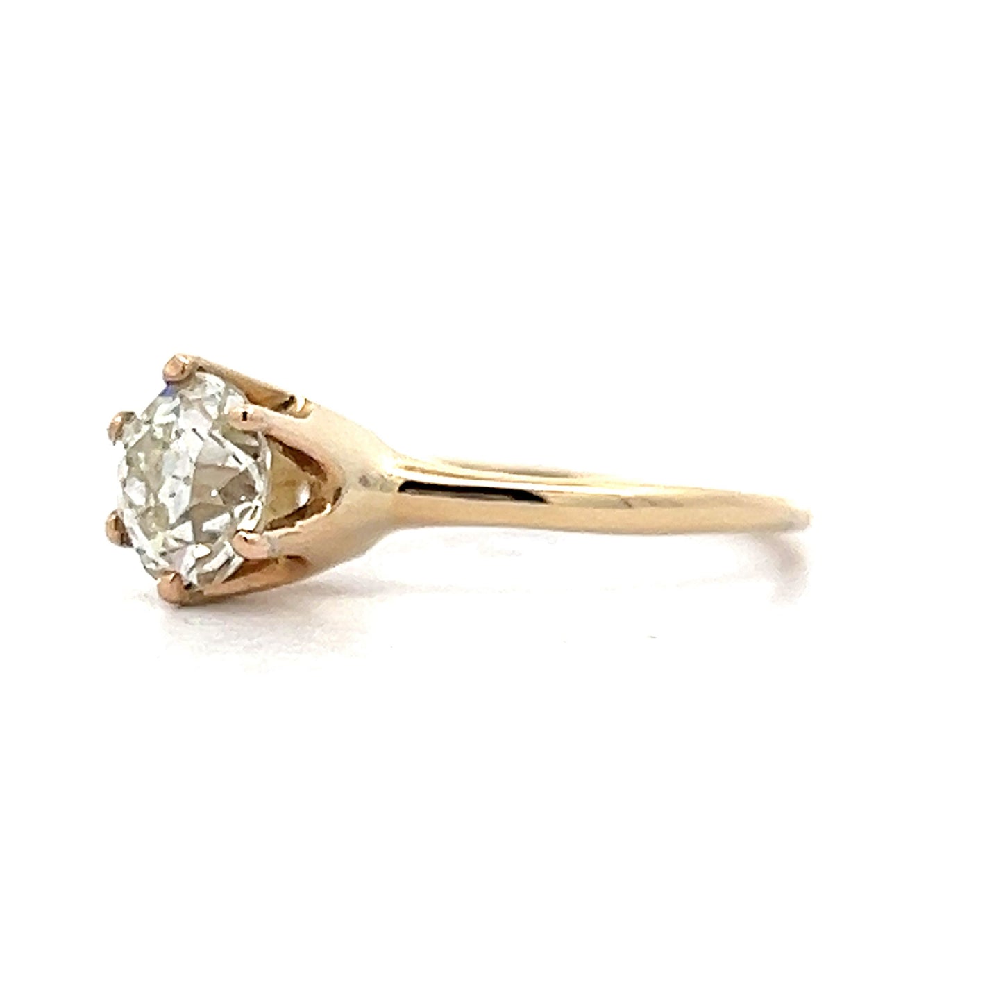 1.18 Old European Solitaire Engagement Ring in Yellow Gold