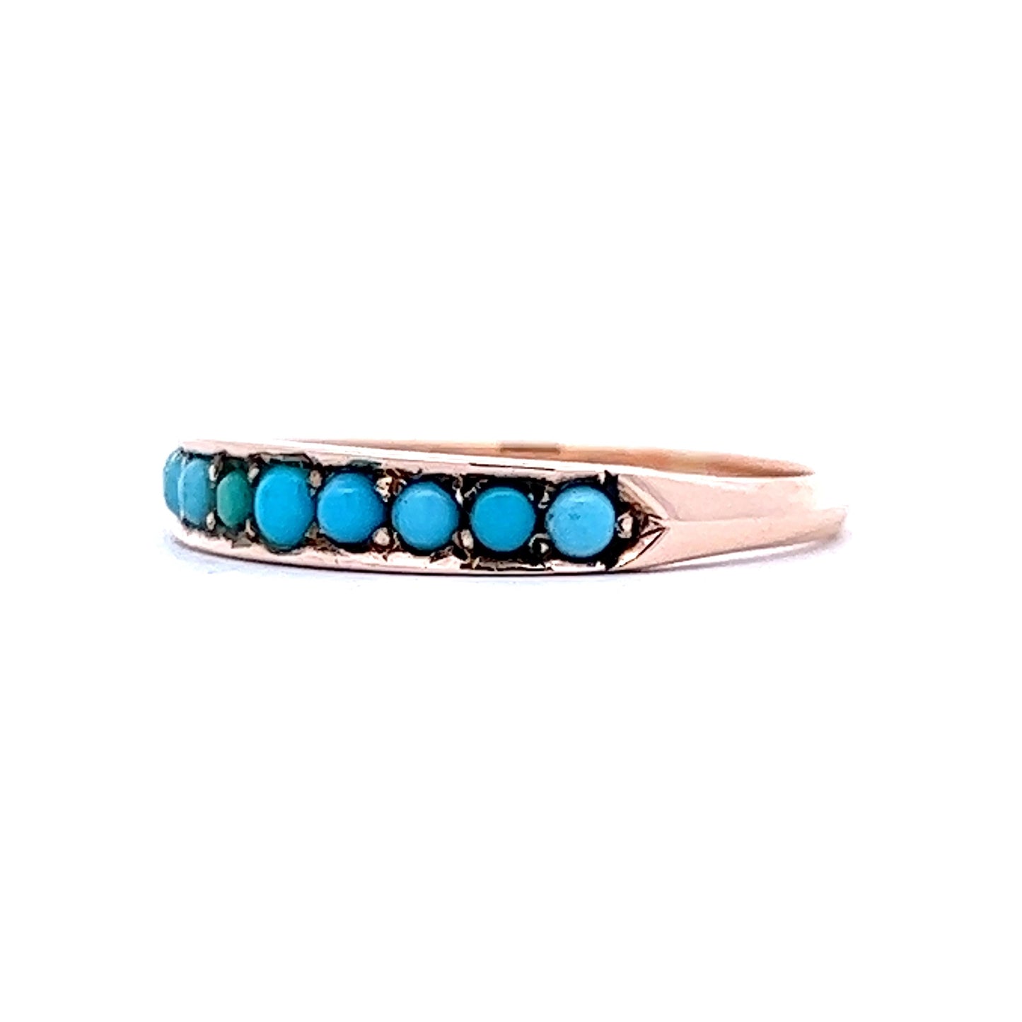 Vintage Victorian Cabochon Turquoise Ring in 14k Yellow Gold