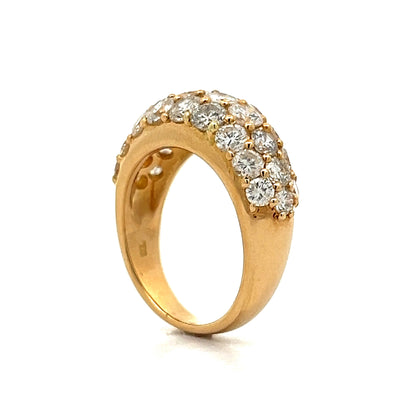 2.96 Round Diamond Pave Cocktail Ring in 14k Yellow Gold