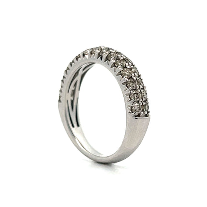 1.00 Diamond Pave Stacking Ring in 14k White Gold