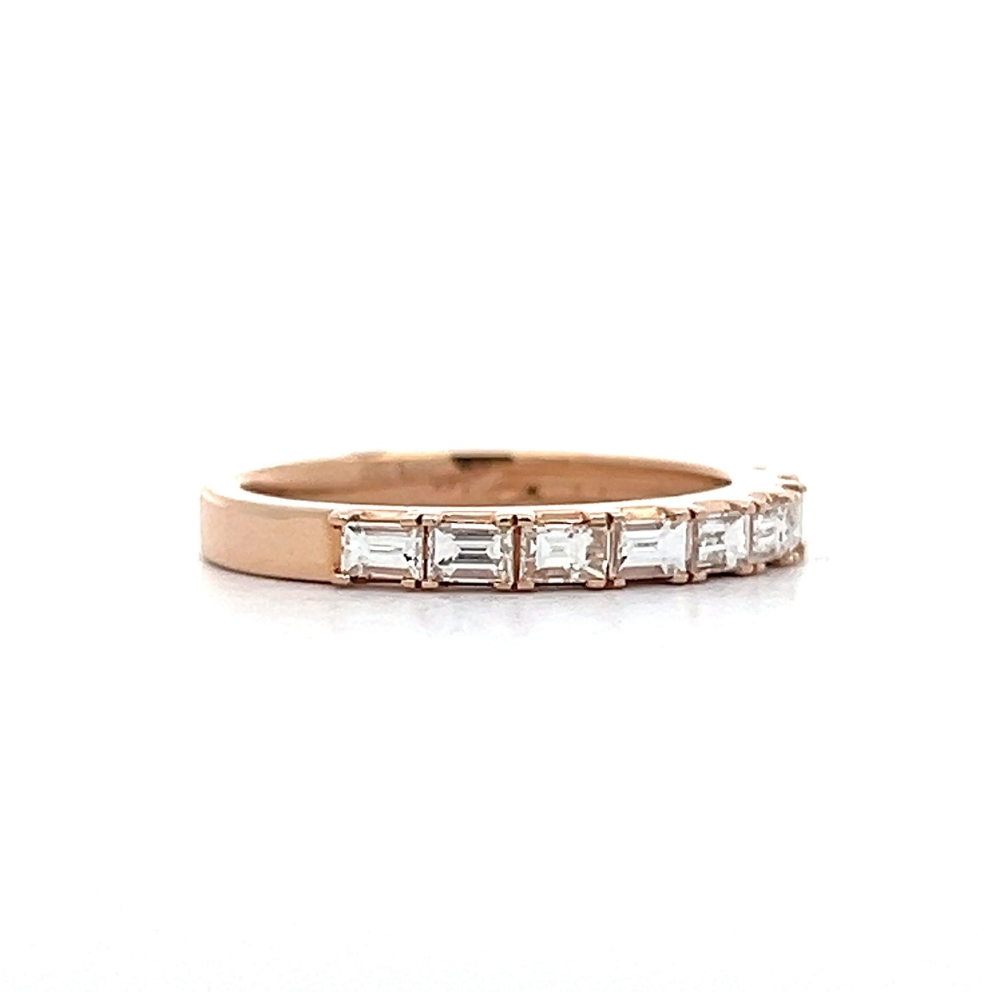 .50 Baguette Diamond Stacking Wedding Band in Rose Gold