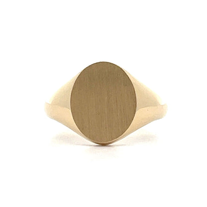 Oval Signet Ring with Brush Finish