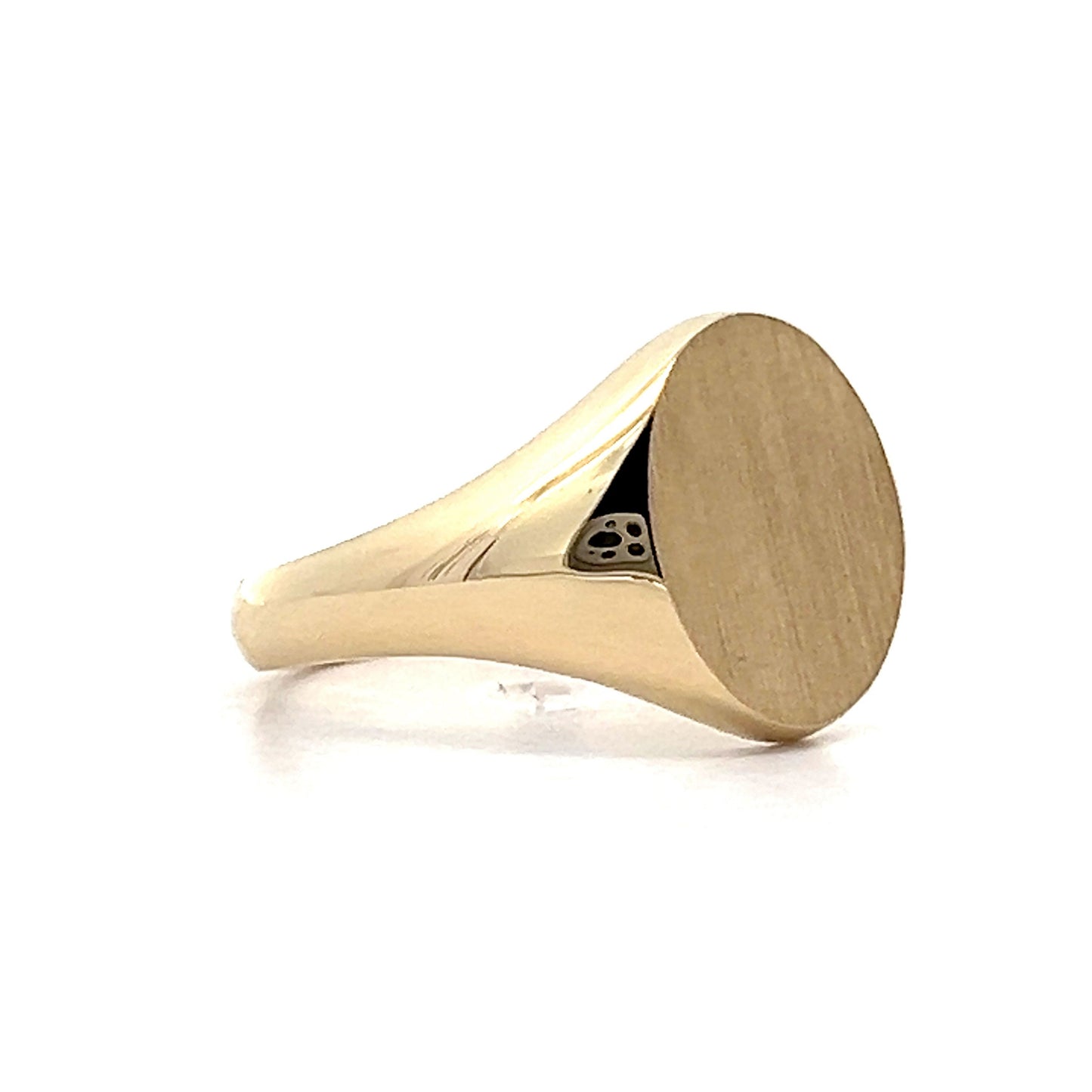 Oval Signet Ring with Brush Finish