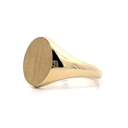 Oval Signet Ring with Brush Finish