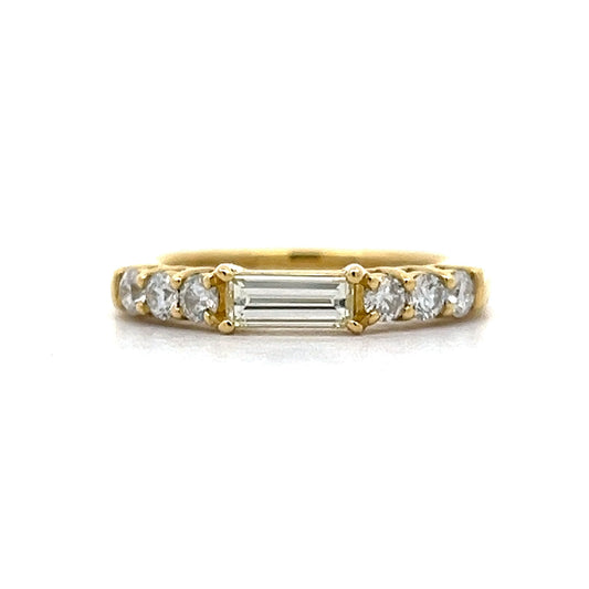 .43 Baguette Diamond Stacking Ring in 18k Yellow Gold