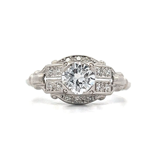 .69 Art Deco Diamond Engagement Ring in Platinum