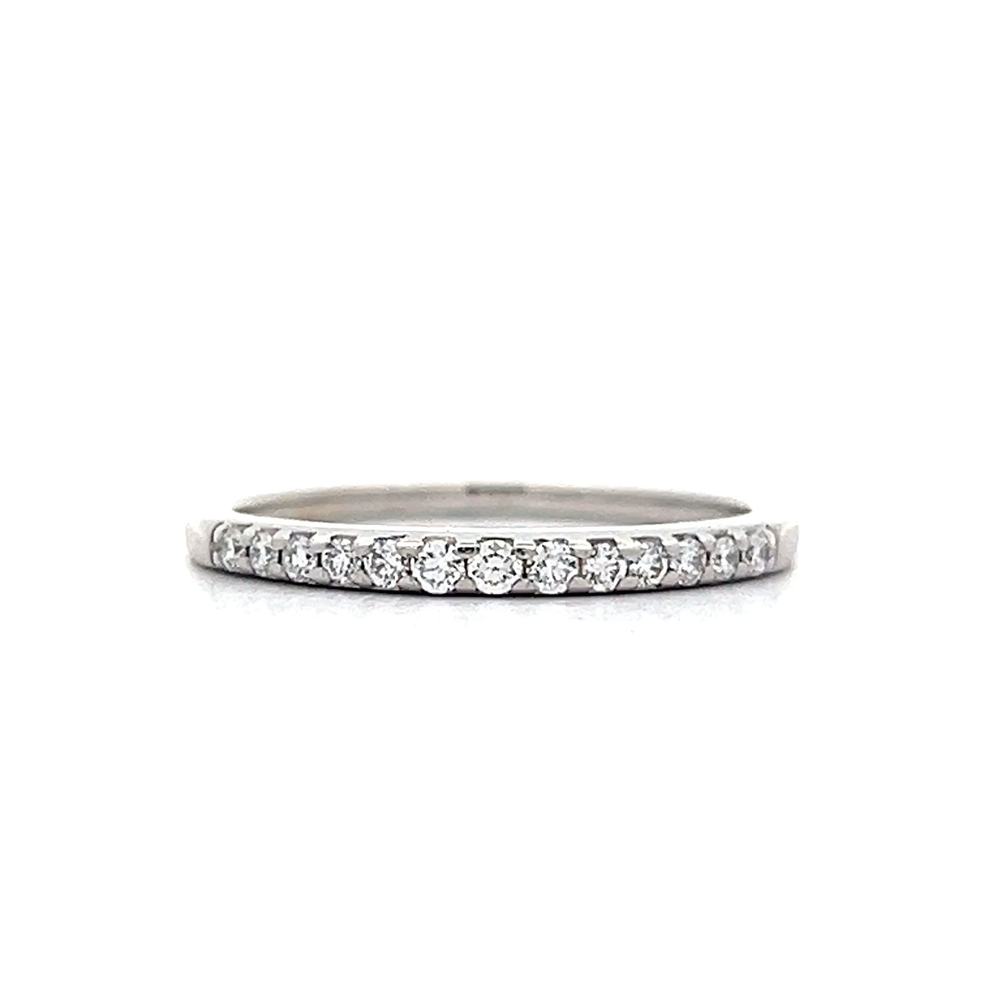 .23 Classic Round Diamond Wedding Band in 18k White Gold