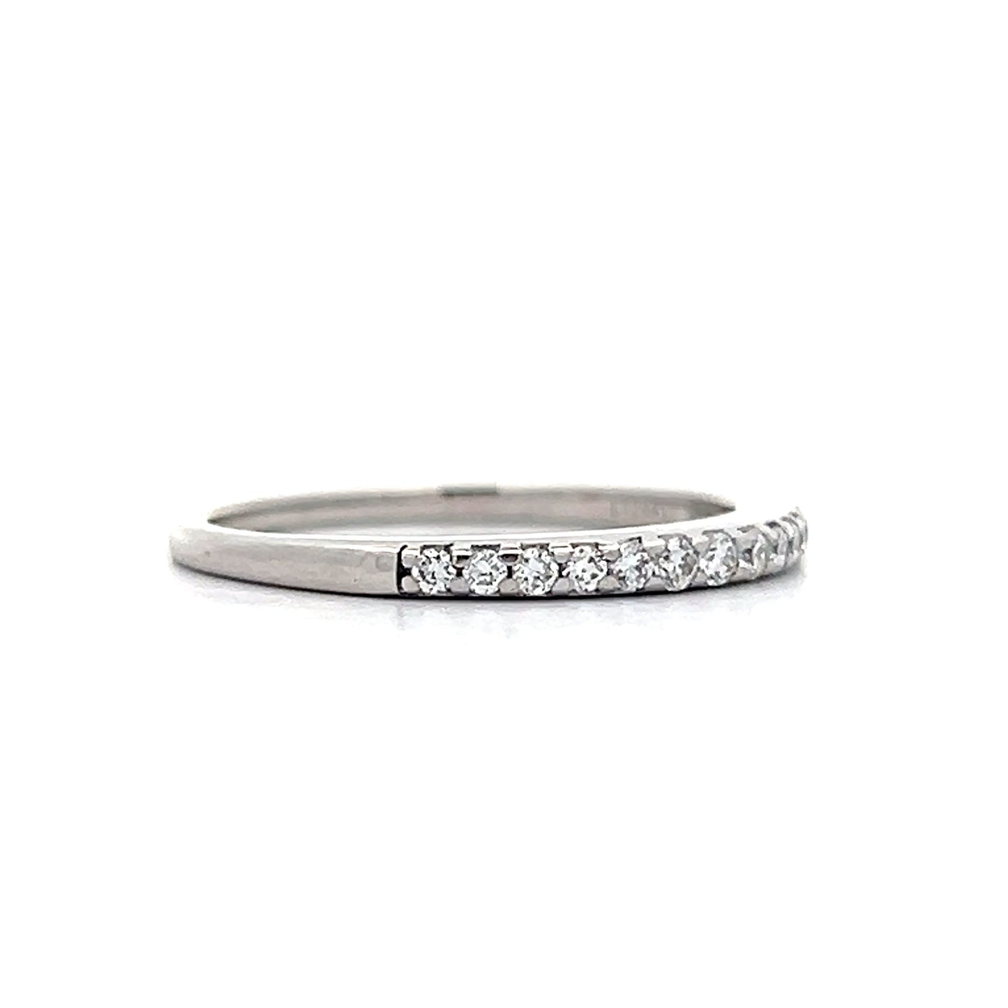 .23 Classic Round Diamond Wedding Band in 18k White Gold