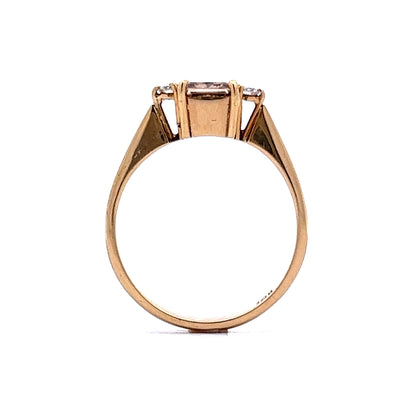 1.01 Princess Cut Diamond Three Stone Engagement Ring in 18k Yellow Gold