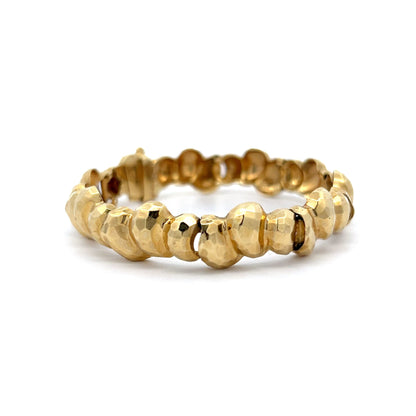 Textured Nugget Yellow Gold Bracelet