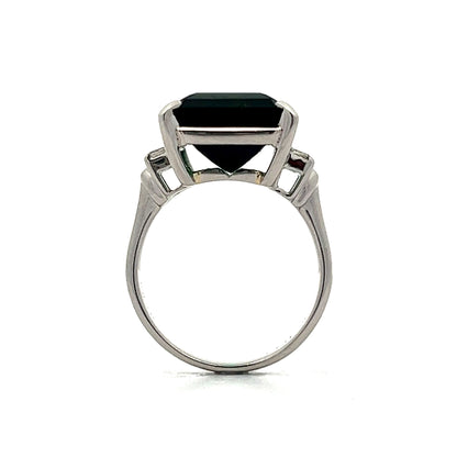 11.43 Green Tourmaline & Diamond Ring in Platinum