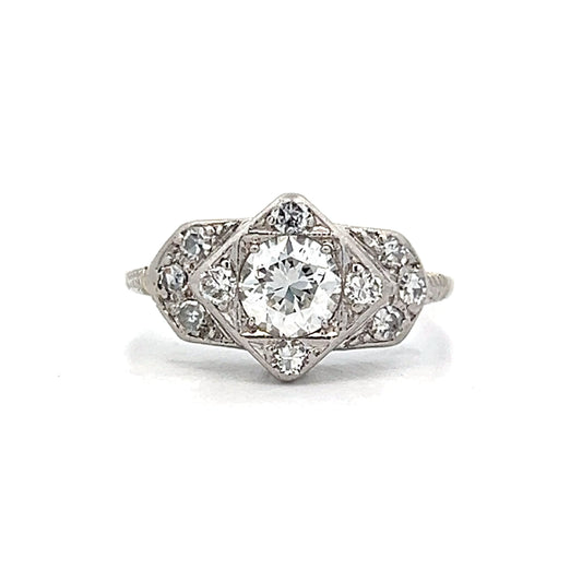 .51 Art Deco Diamond Engagement Ring in Platinum
