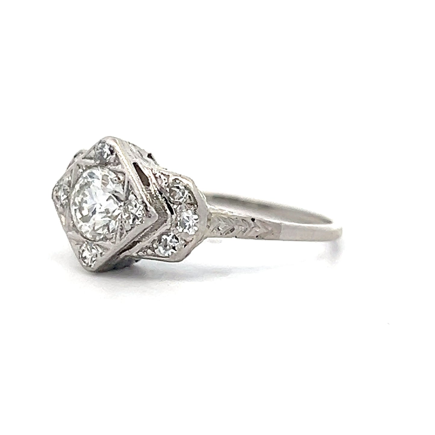 .51 Art Deco Diamond Engagement Ring in Platinum