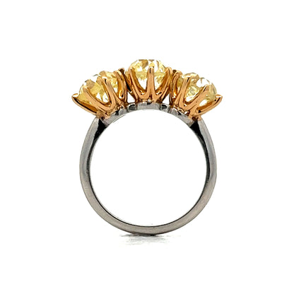 5.59 Fancy Yellow Old European Diamond Engagement Ring