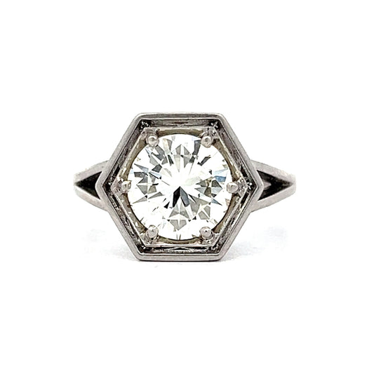 1.91 Bezel Diamond Solitaire Engagement Ring in Platinum