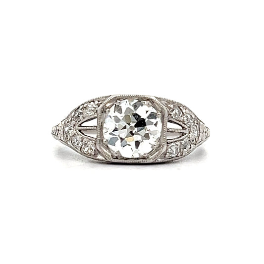1.05 Art Deco Diamond Engagement Ring in Platinum