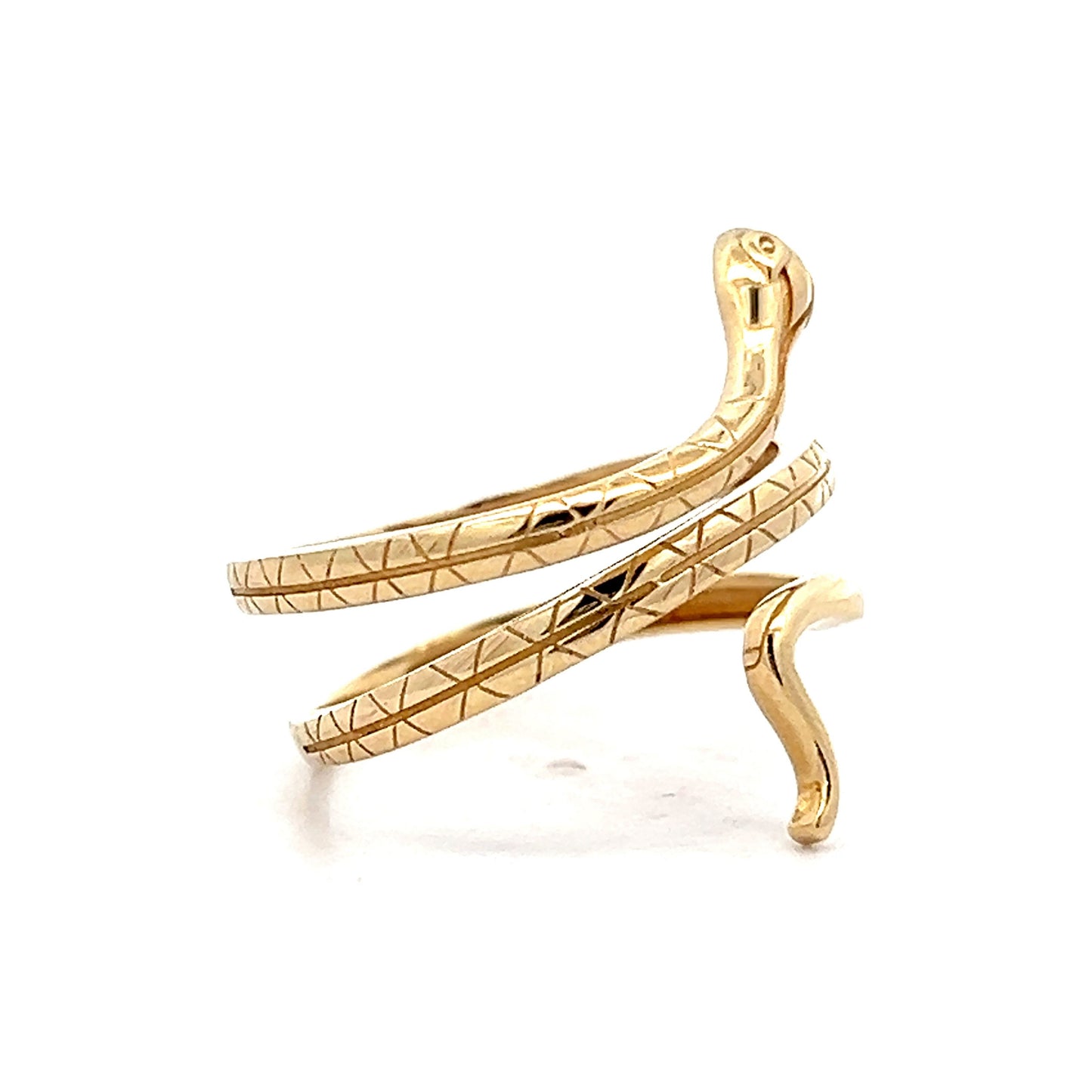 Classic Coiled Snake Ring in 14k Yellow Gold