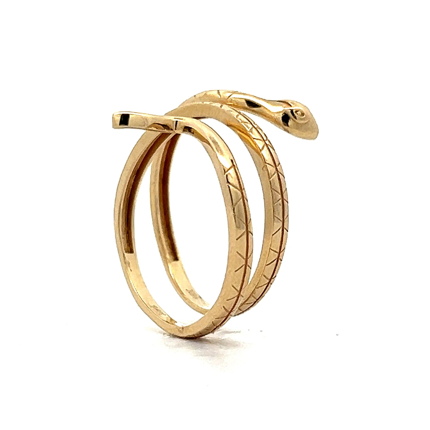 Classic Coiled Snake Ring in 14k Yellow Gold