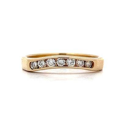 Channel Set Contoured Diamond Band in 14k Yellow Gold