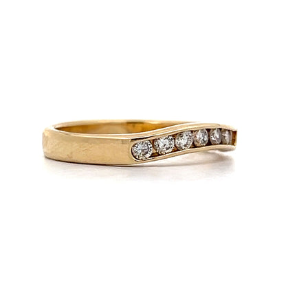 Channel Set Contoured Diamond Band in 14k Yellow Gold