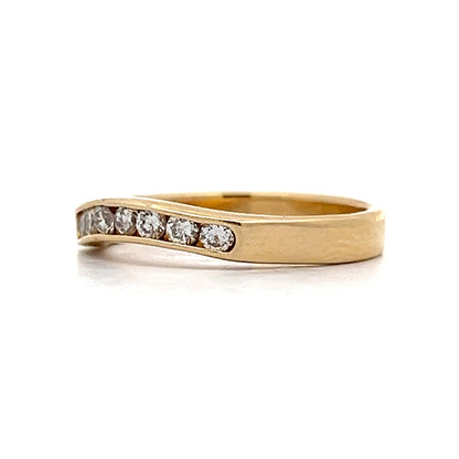 Channel Set Contoured Diamond Band in 14k Yellow Gold