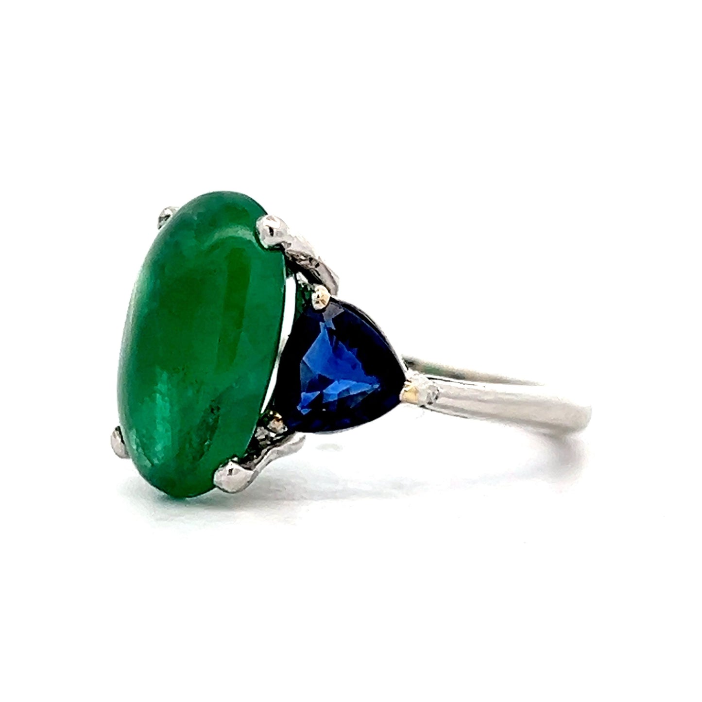 4.49 Emerald & Sapphire Cocktail Ring in Platinum
