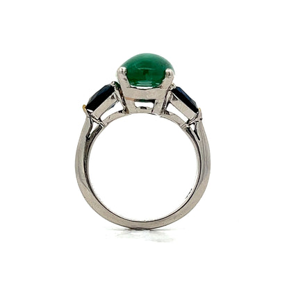 4.49 Emerald & Sapphire Cocktail Ring in Platinum