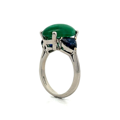 4.49 Emerald & Sapphire Cocktail Ring in Platinum