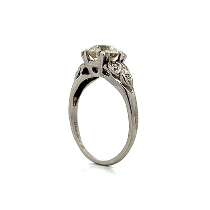 1.15 Vintage European Diamond Engagement Ring in Platinum