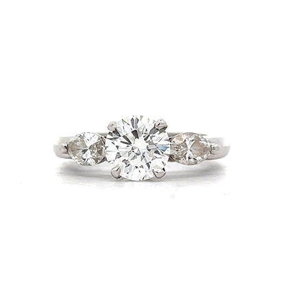1.50 Three Stone Diamond Engagement Ring in Platinum
