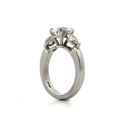 1.50 Three Stone Diamond Engagement Ring in Platinum