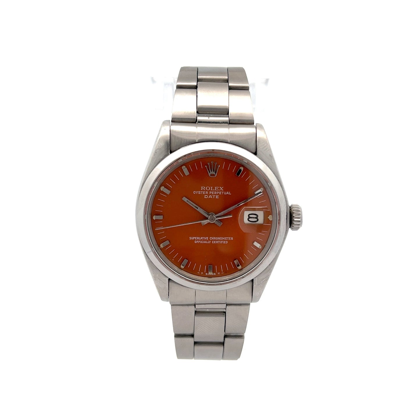 Rolex Date Orange Dial Rivet Bracelet 1974 34mm 1500