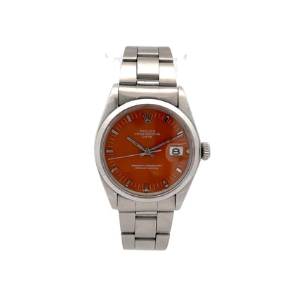 Rolex Date Orange Dial Rivet Bracelet 1974 34mm 1500