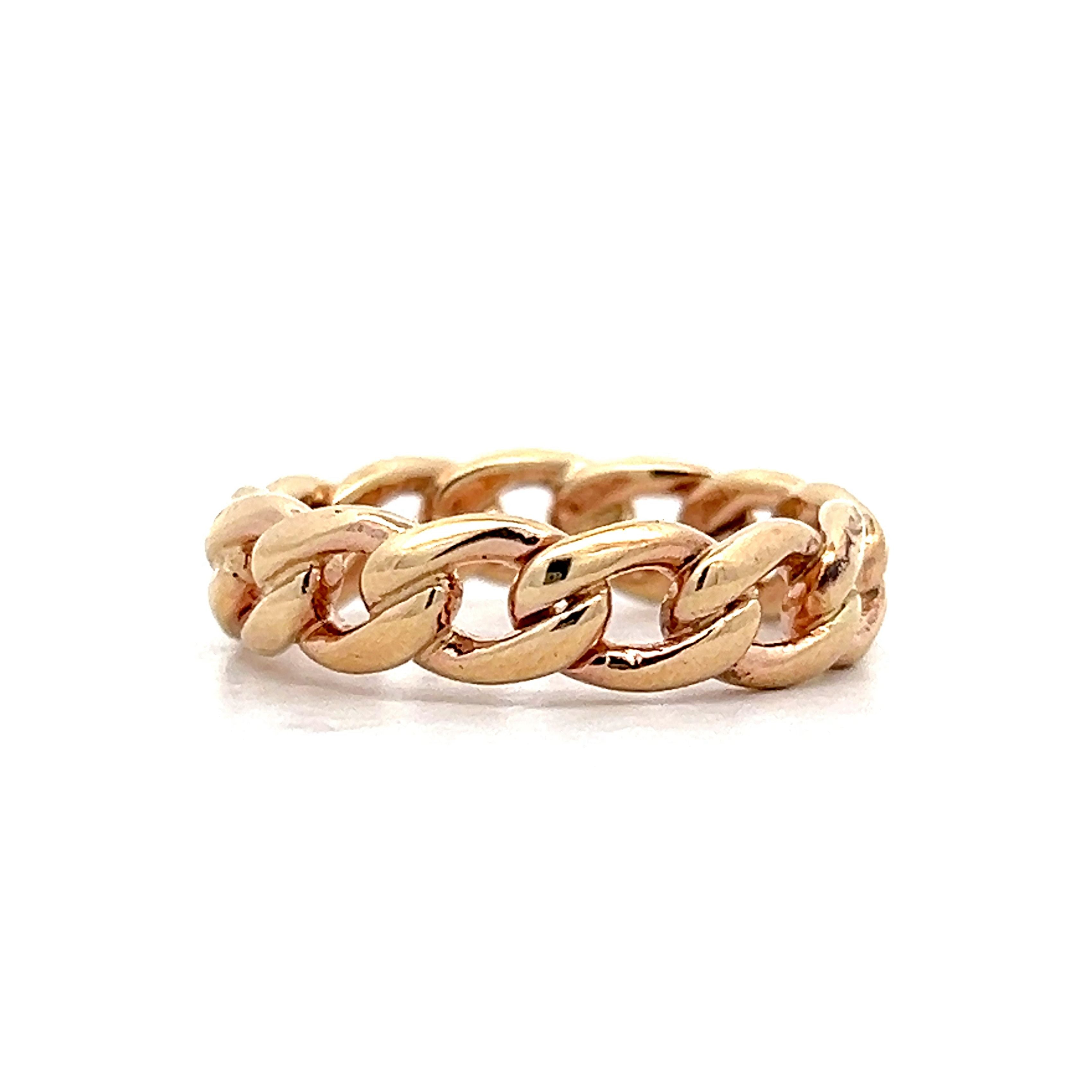 Mens Chain Link Ring in 14k Yellow Gold Filigree Jewelers