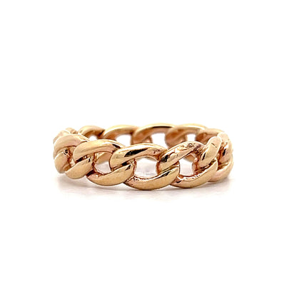 Mens Chain Link Ring in 14k Yellow Gold