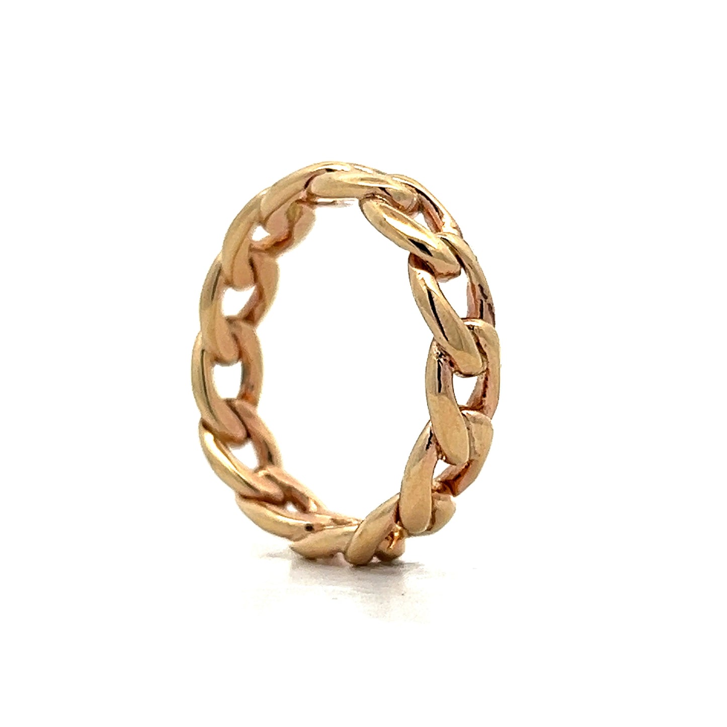 Mens Chain Link Ring in 14k Yellow Gold